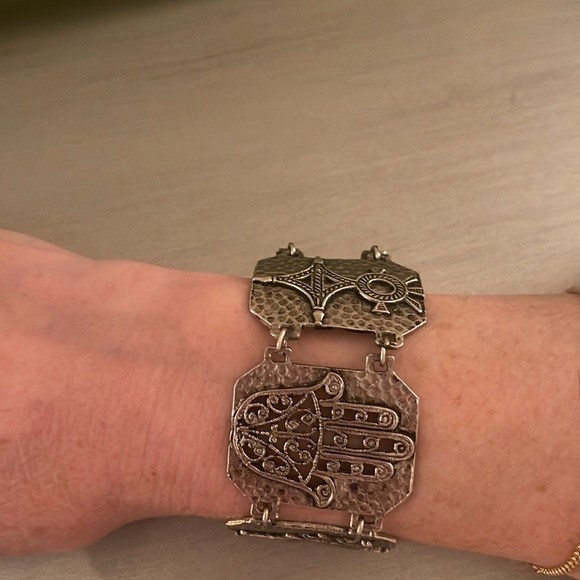 Vintage Souvenir Du Maroc Moroccan Hamsa Camel Link Bracelet - Picture 7 of 8